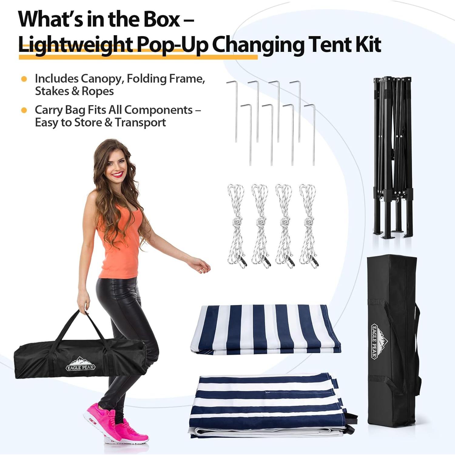 Carpa Pop-up EAGLE PEAK 4x4 m Blanca/Azul para Camping