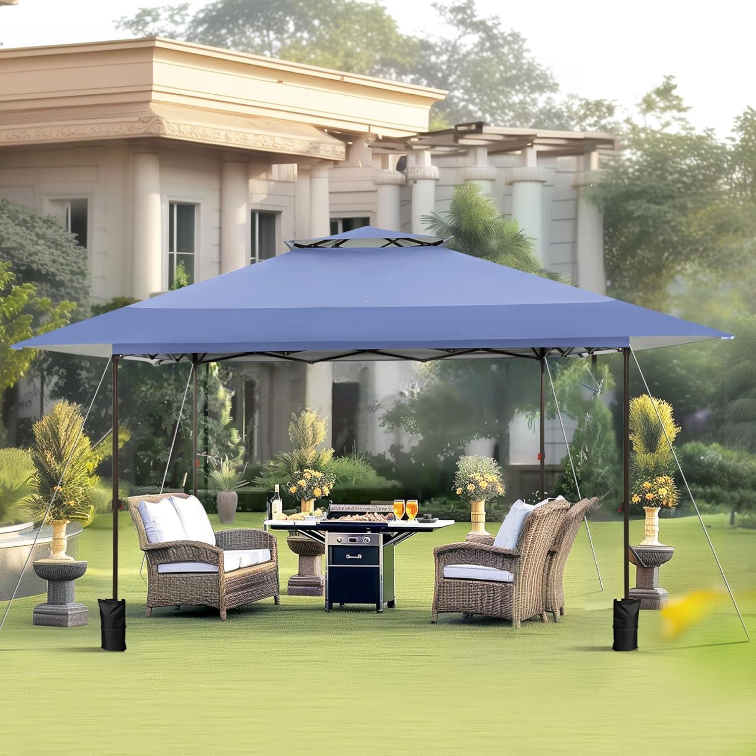 Carpa Plegable PHI VILLA 3.96x3.96m Gris Resistente al Agua