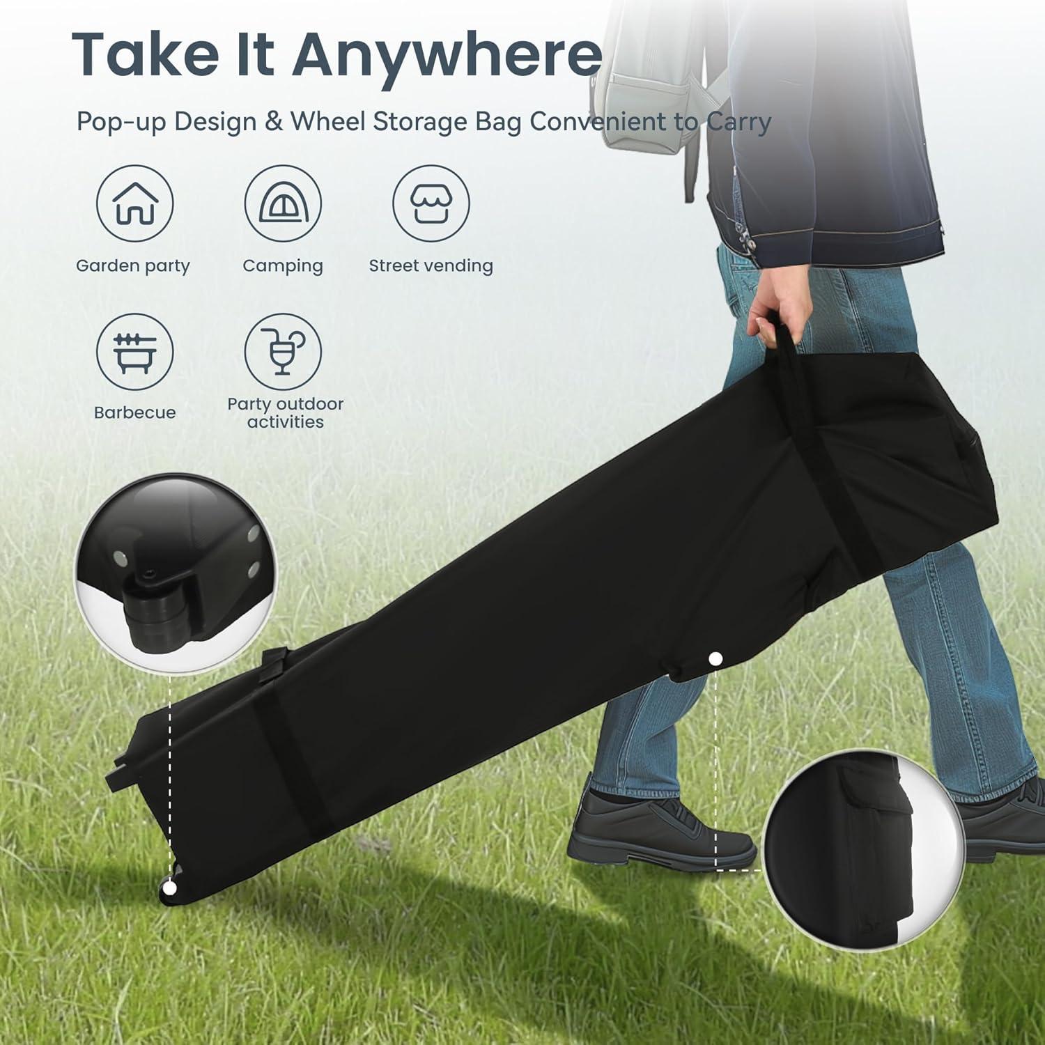 Carpa Plegable PHI VILLA 3.96x3.96m Gris Resistente al Agua