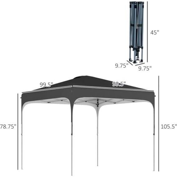Carpa Plegable 2.54x2.54m Genérico - Ajustable, Impermeable, Portátil