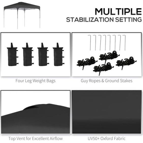 Carpa Plegable 2.54x2.54m Genérico - Ajustable, Impermeable, Portátil