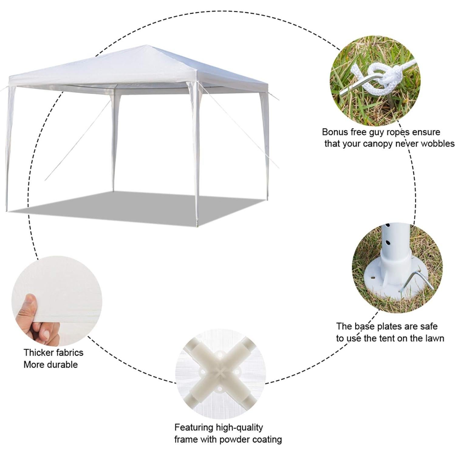 Carpa Canopy Impermeable SWLJKU 3x3 m para Camping y Eventos