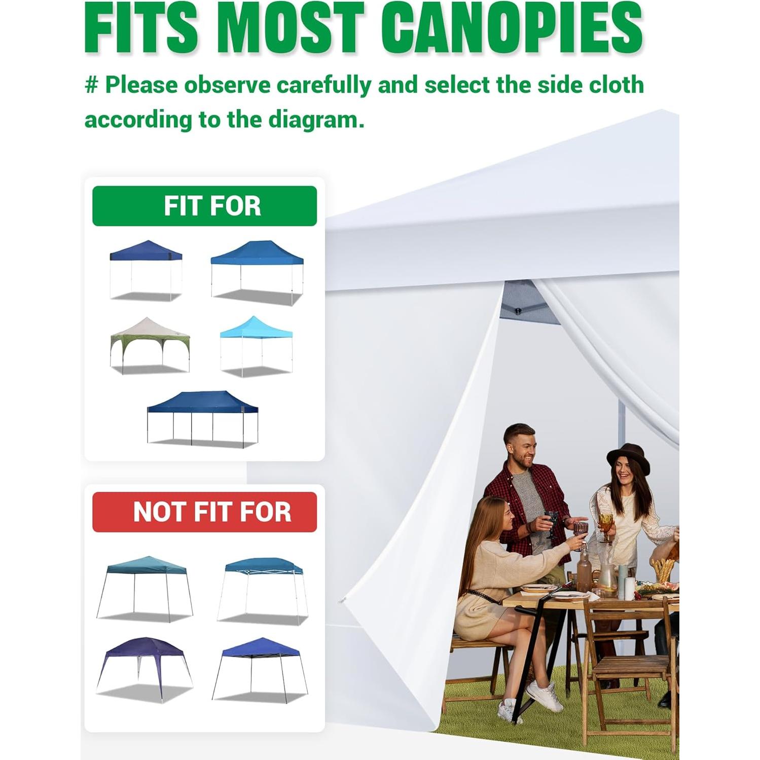 Pared Lateral Carpa Instantánea Acepic 3x2.18m Blanca