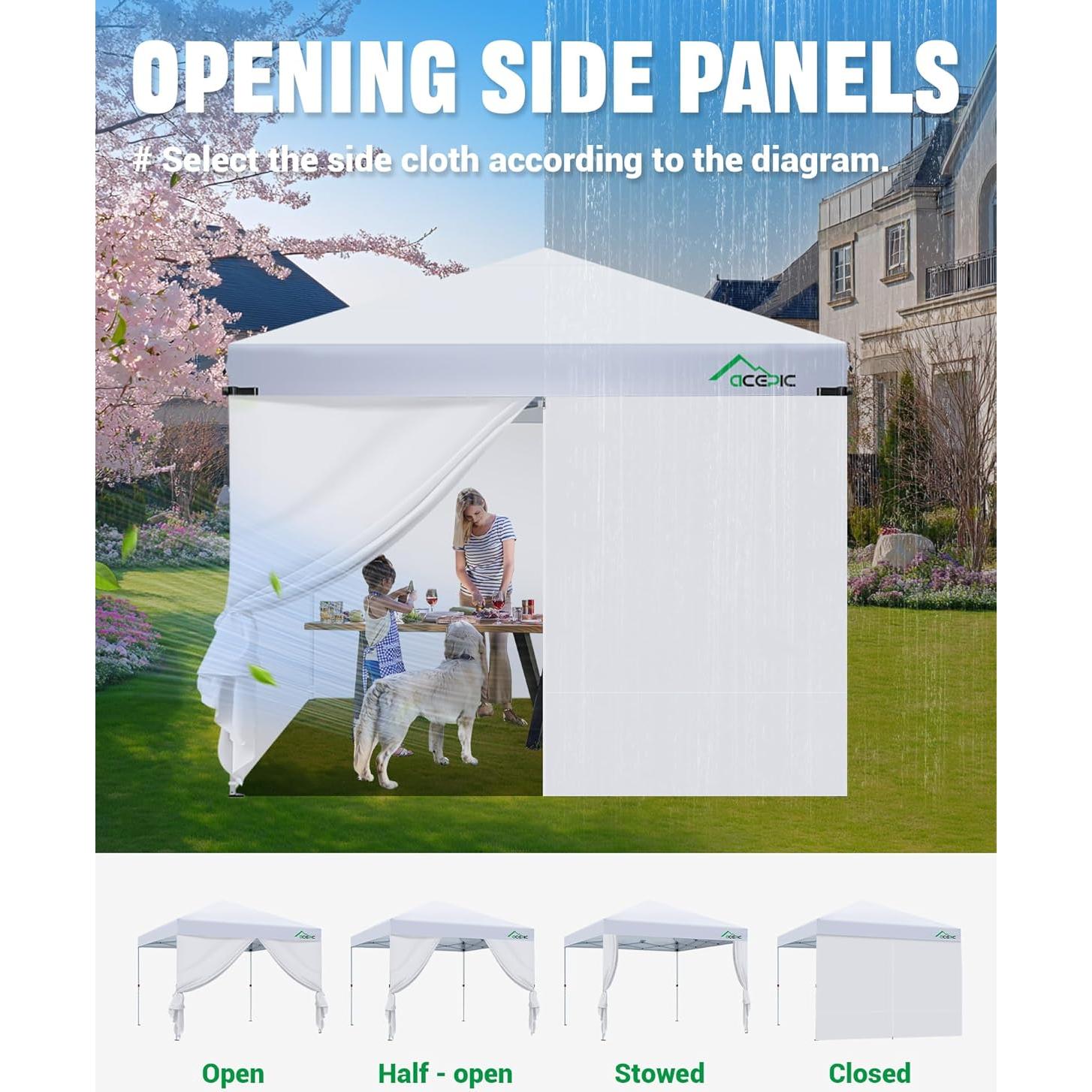 Pared Lateral Carpa Instantánea Acepic 3x2.18m Blanca