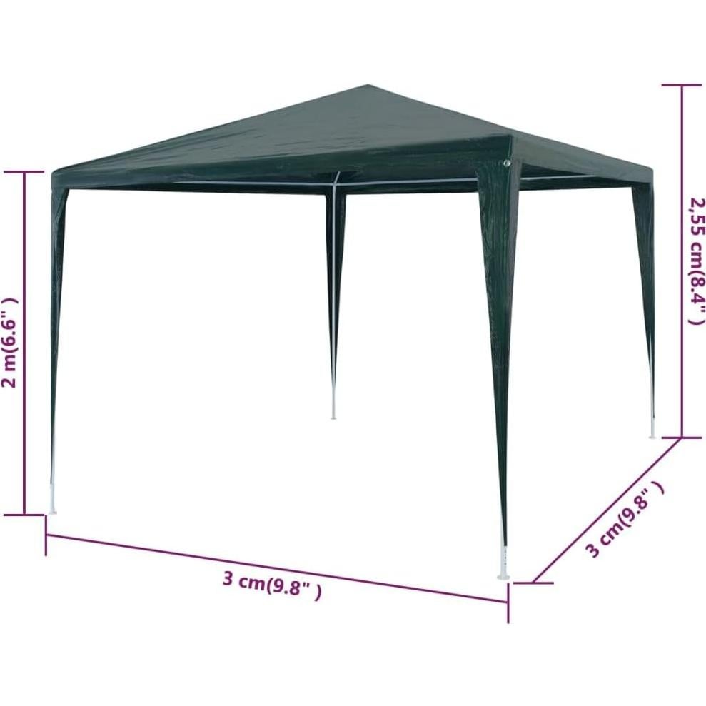 Carpa de Fiesta RINDIGOO Verde 2.99m x 2.99m Resistente UV
