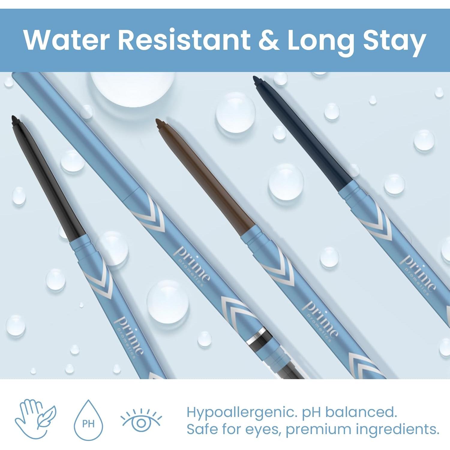 Delineador PrimeEyes Glide Negro - Resistente al Agua y Larga Duración