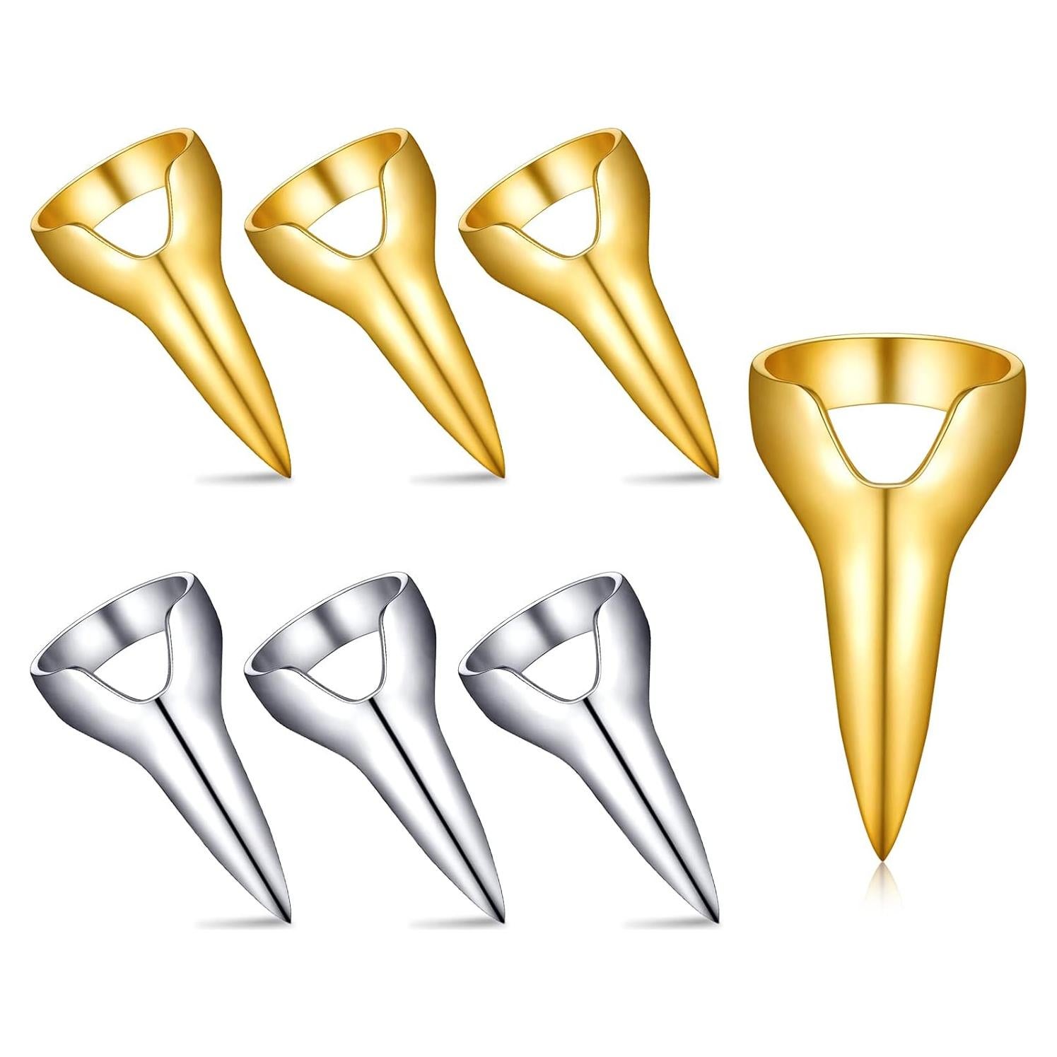 Anillos de Sección de Cabello Metal Jadive 6 Piezas Dorado y Plateado