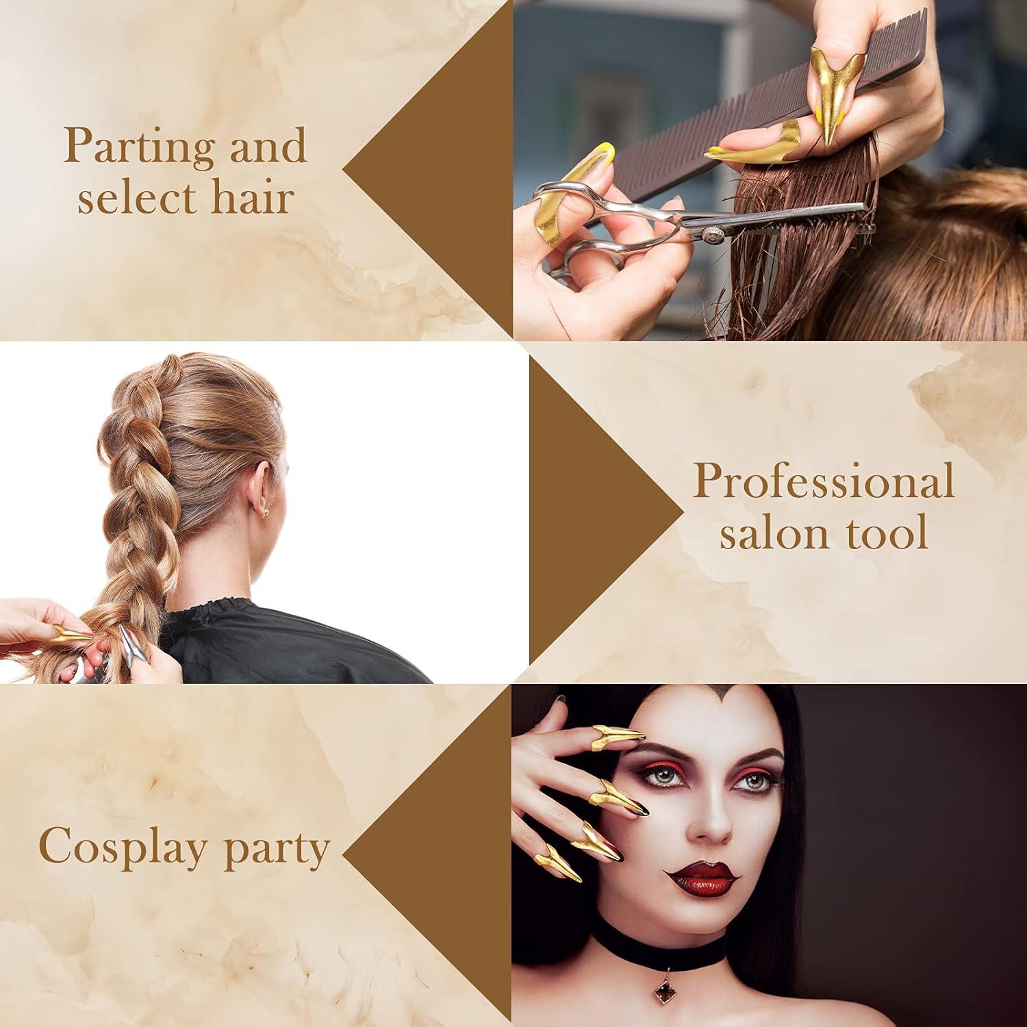 Anillos de Sección de Cabello Metal Jadive 6 Piezas Dorado y Plateado