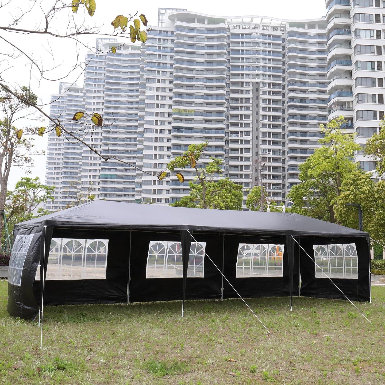 Carpa de Fiesta HEPMIMZHU 9x3m Impermeable con Paredes Removibles