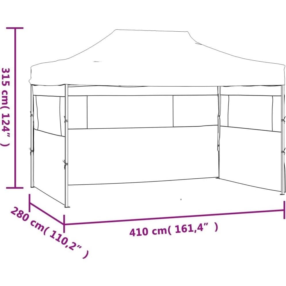 Carpa Plegable Profesional WHOPBXGAD 2.99x4.0m Azul Acero