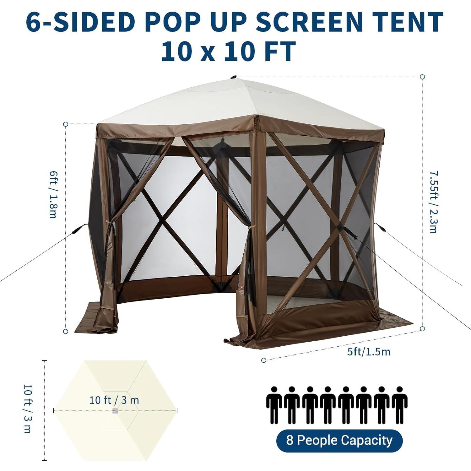 Gazebo Plegable EcoSummer 10x10 PIES con Mosquitera y UV