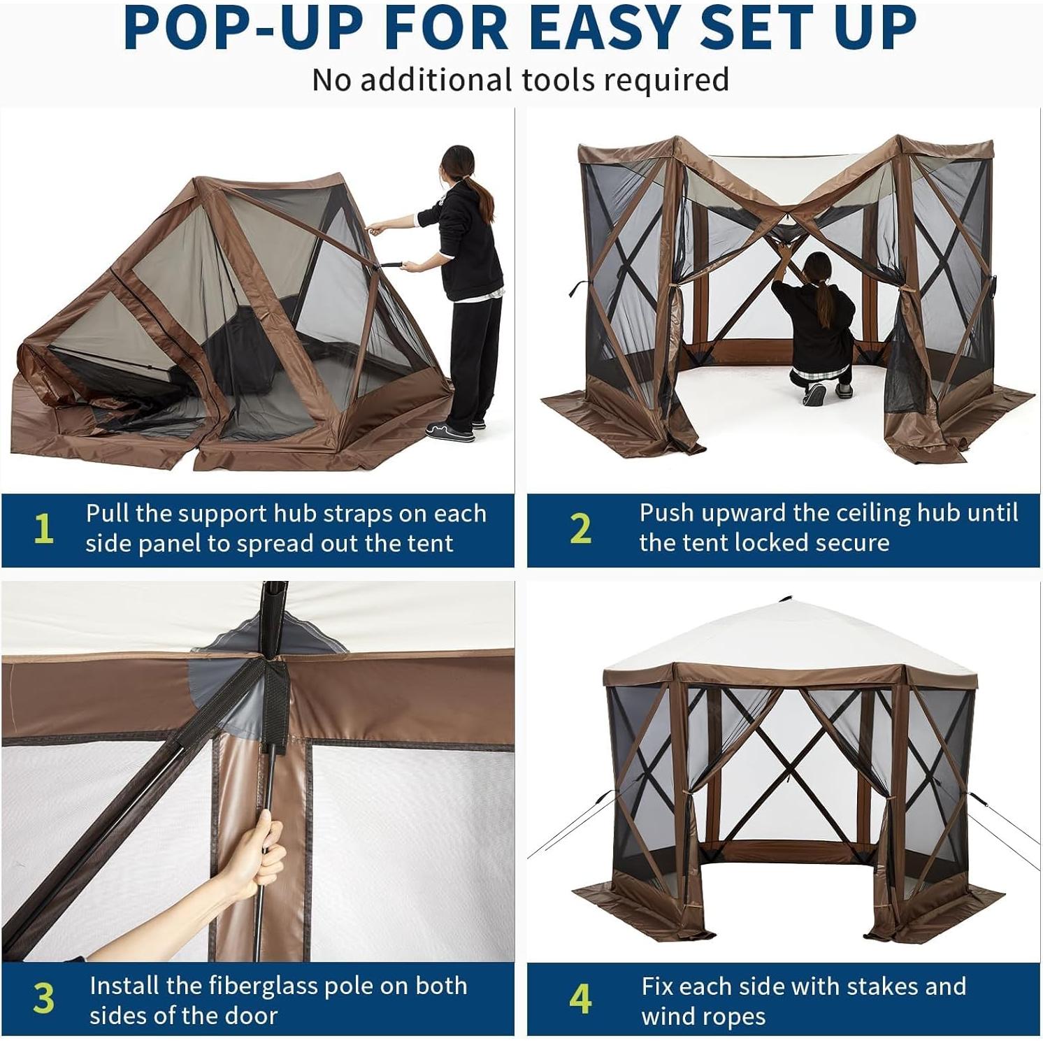 Gazebo Plegable EcoSummer 10x10 PIES con Mosquitera y UV