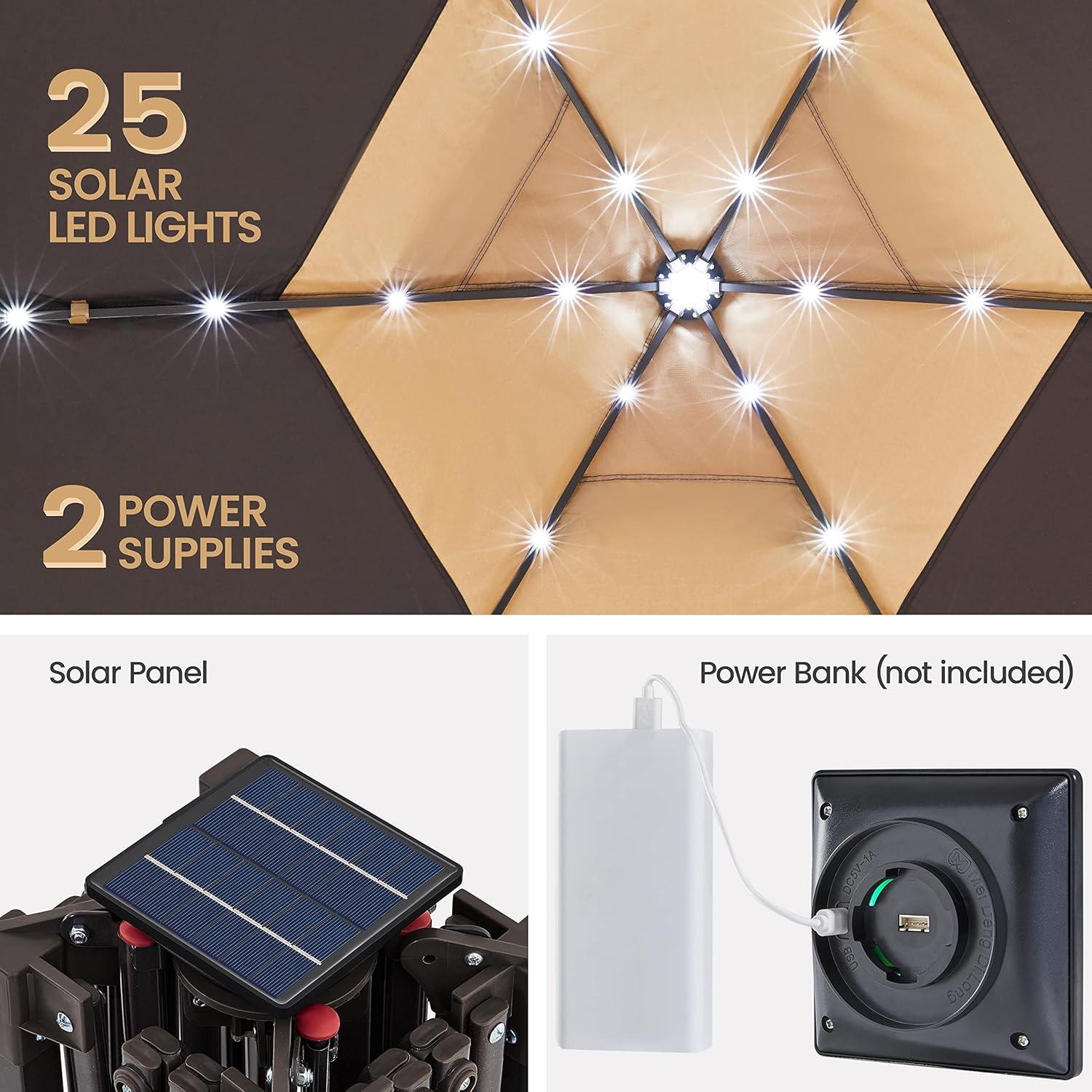 Carpa Plegable Yaheetech 3.96x3.96m con Luces LED Solares