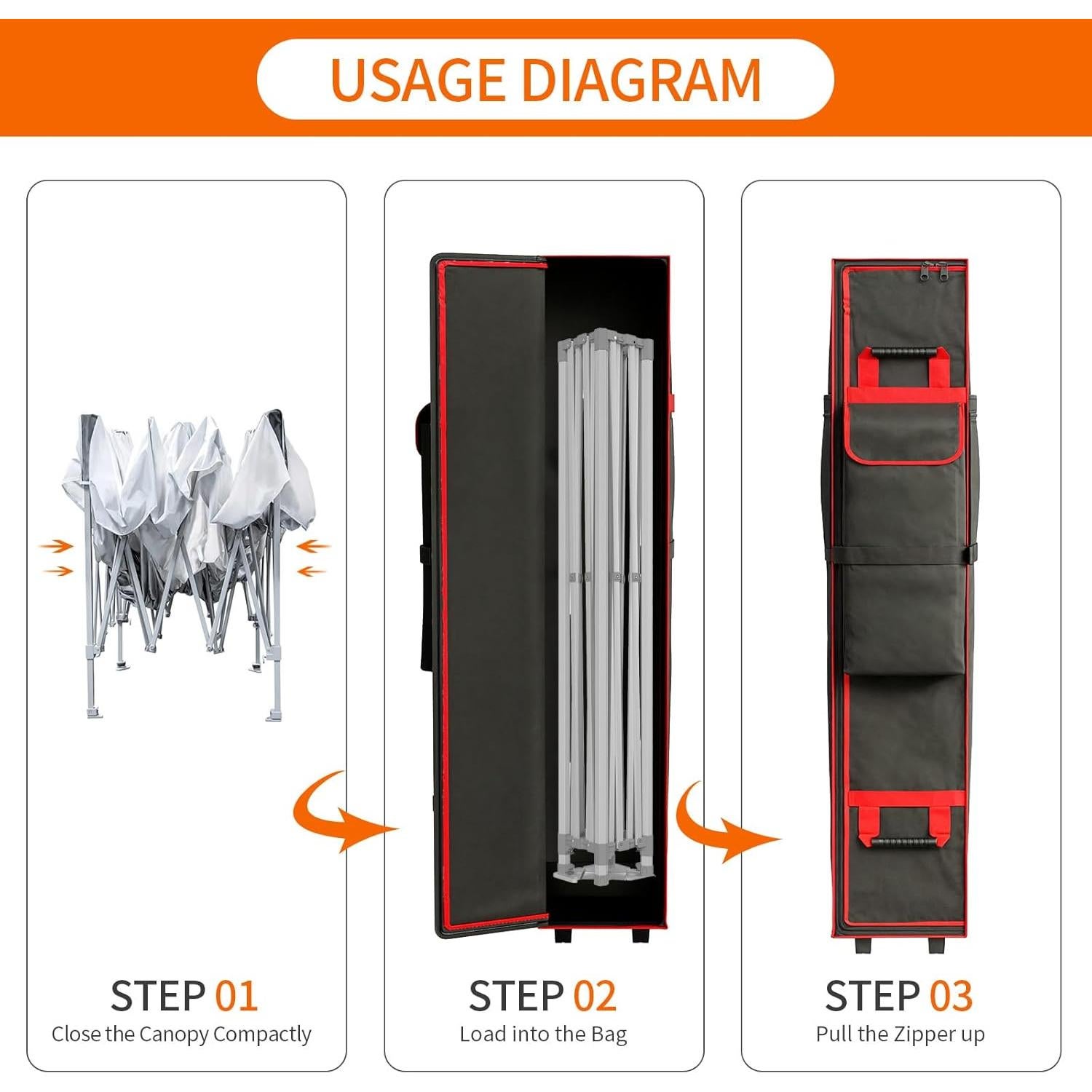 Bolsa de Repuesto para Carpa SEAVERRS 10x10x52 Rojo