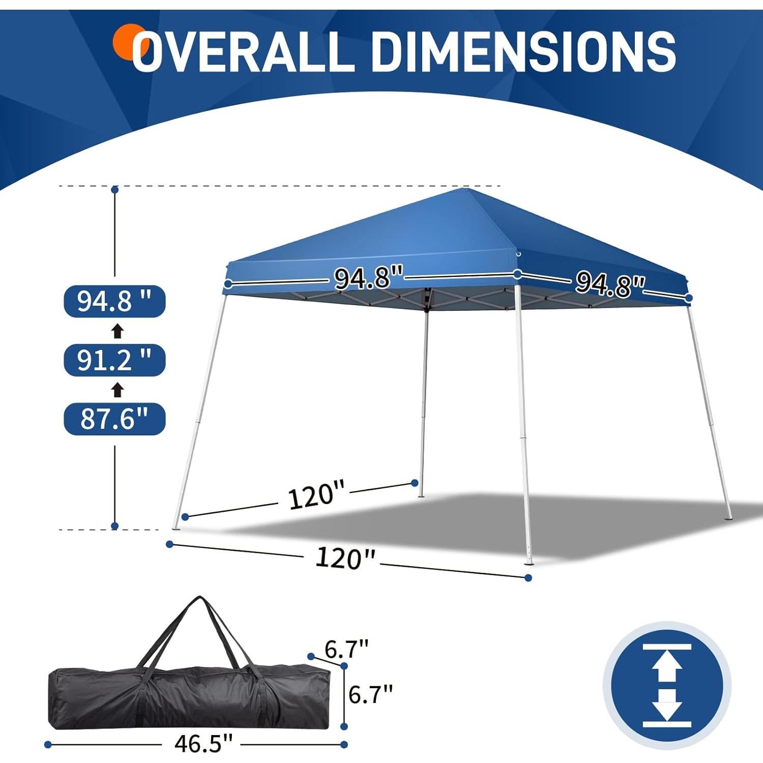 Carpa Plegable 3x3m SWLJKU Impermeable para Jardín y Playa
