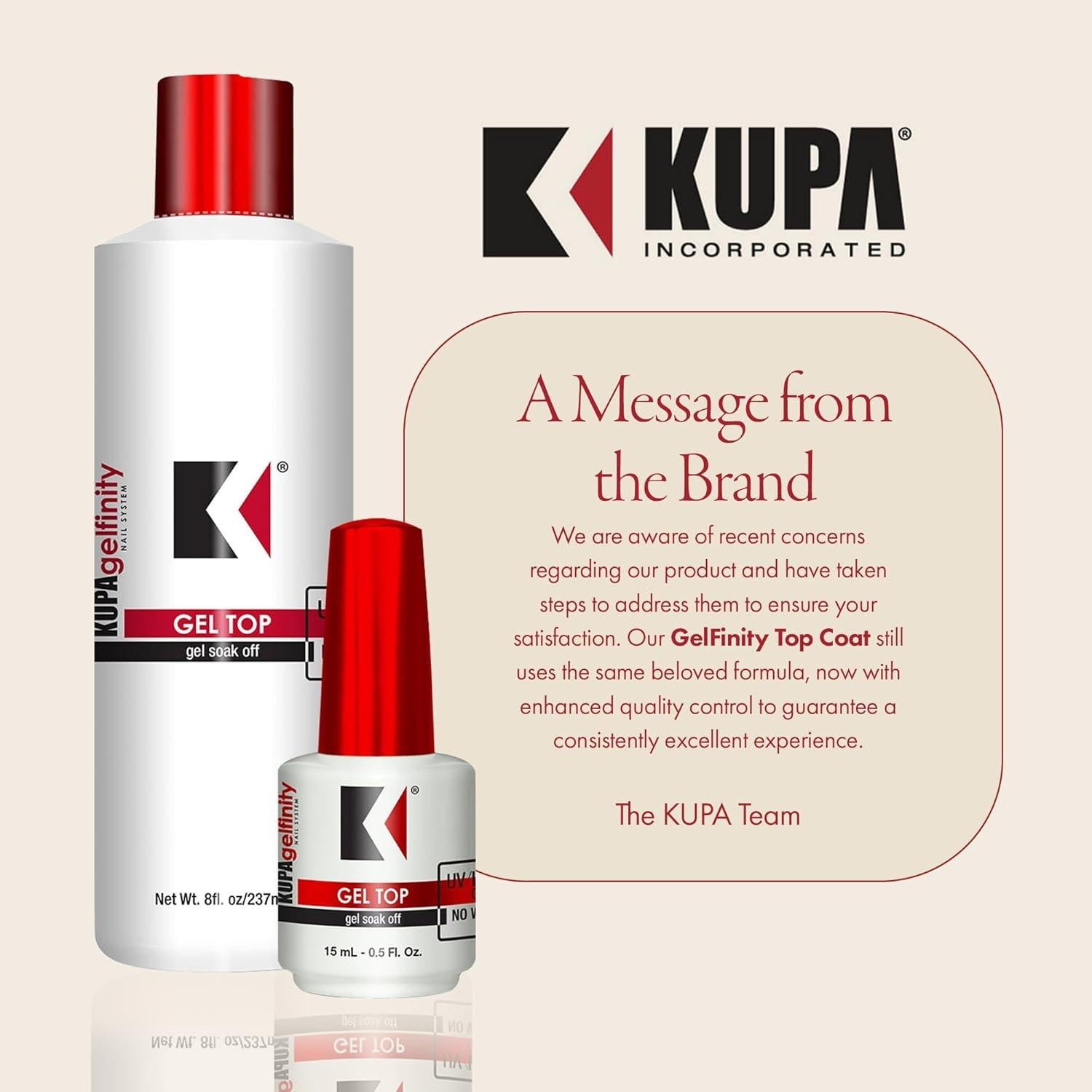 KUPA GelFinity Top Coat Brillante 14.79 ml - Sin Limpieza