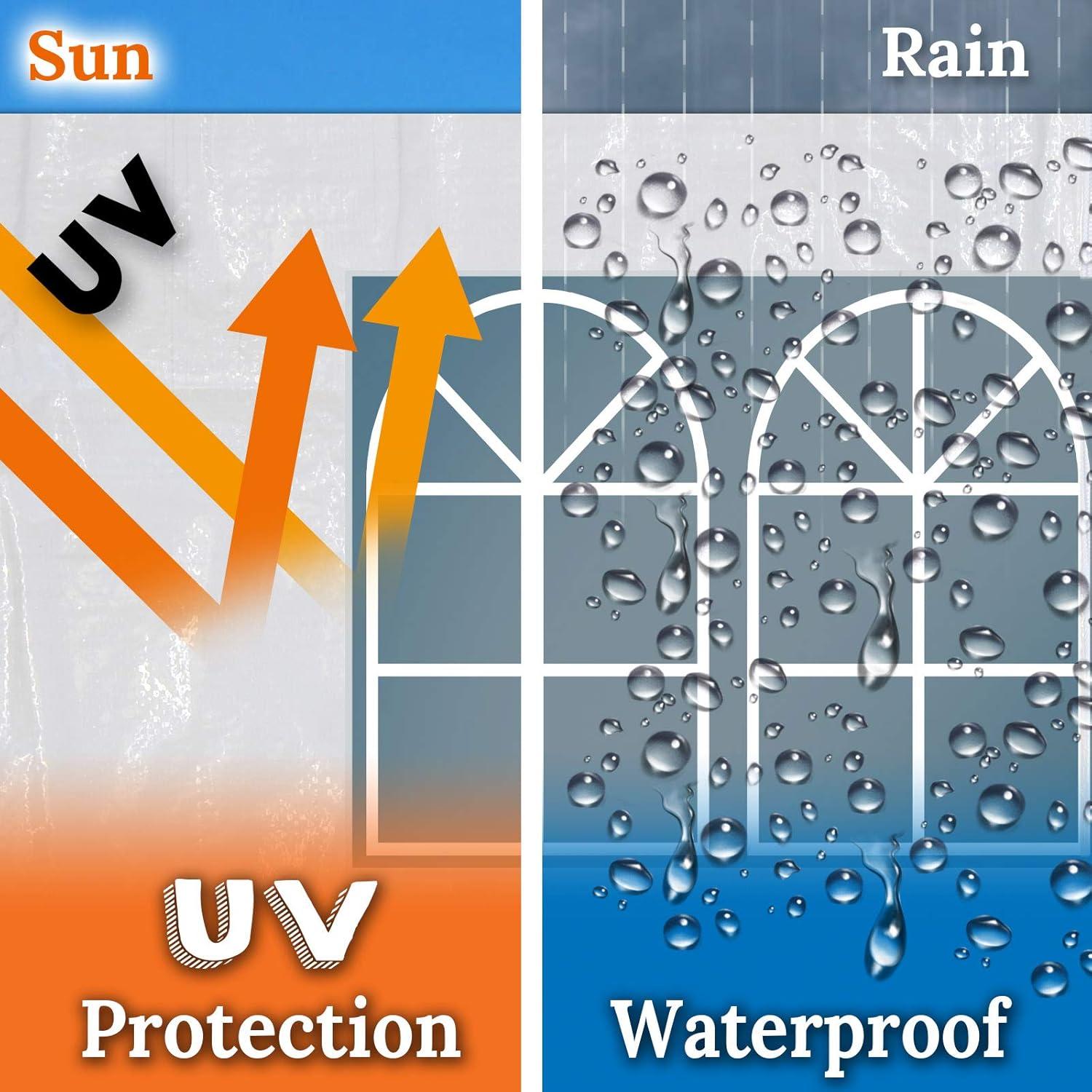 Lateral de Carport BenefitUSA 10x20 pies Impermeable Blanco