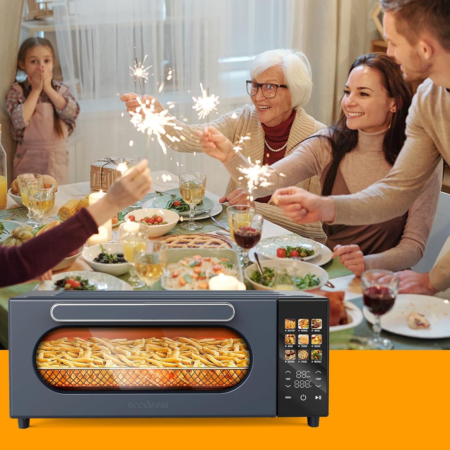 Horno Tostador SEEDEEM 15L 10 en 1 Pantalla Táctil 1800W Gris