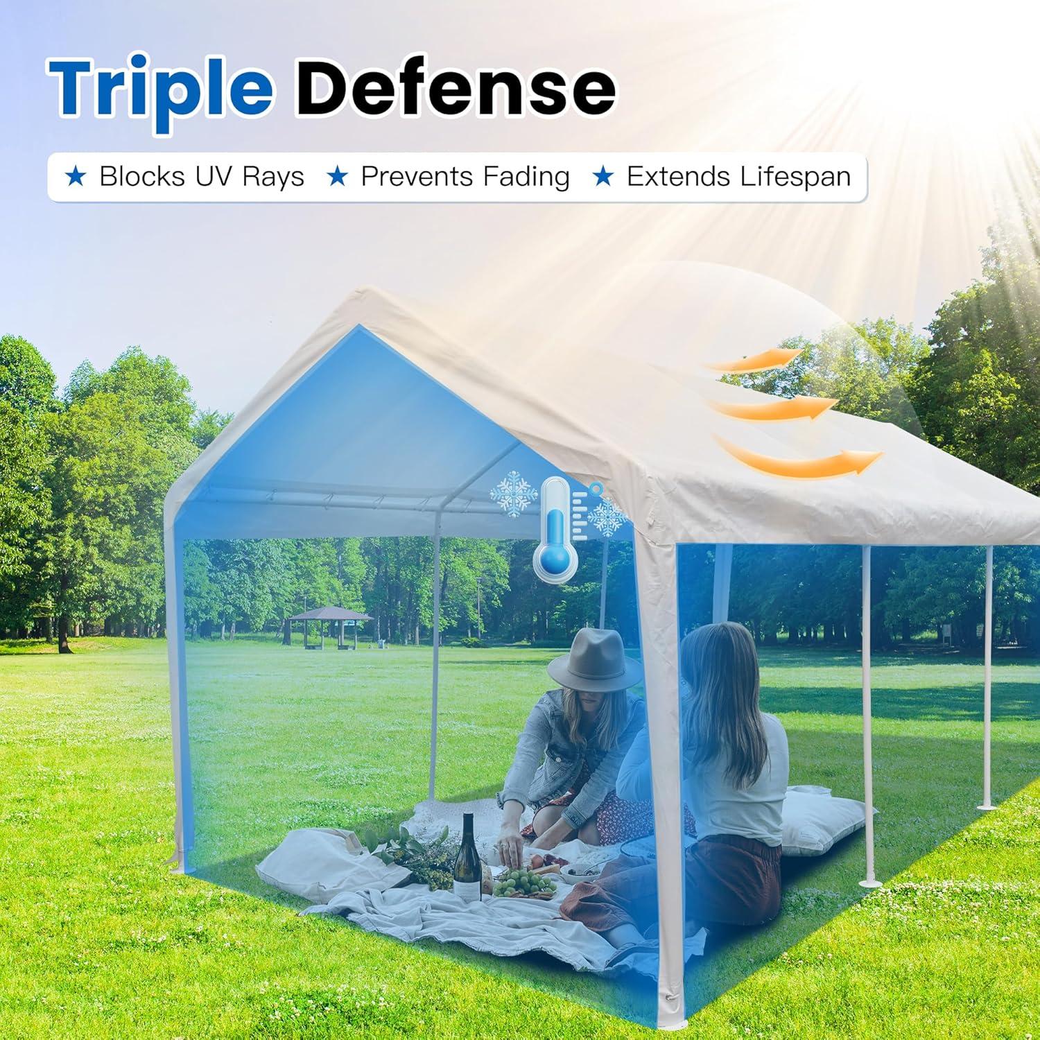 Cubierta de Reemplazo para Carpa Covall 12x6m Impermeable Blanca