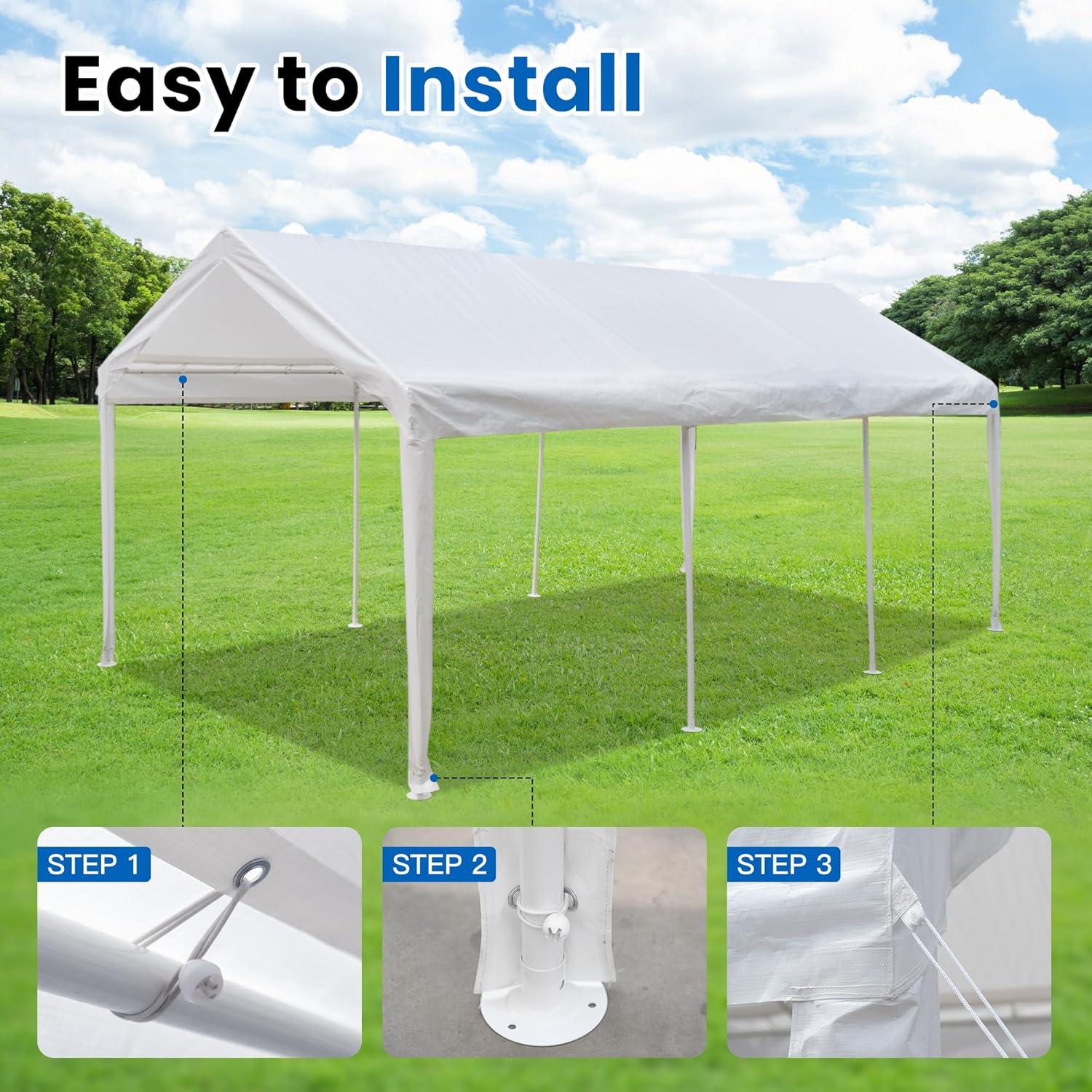Cubierta de Reemplazo para Carpa Covall 12x6m Impermeable Blanca