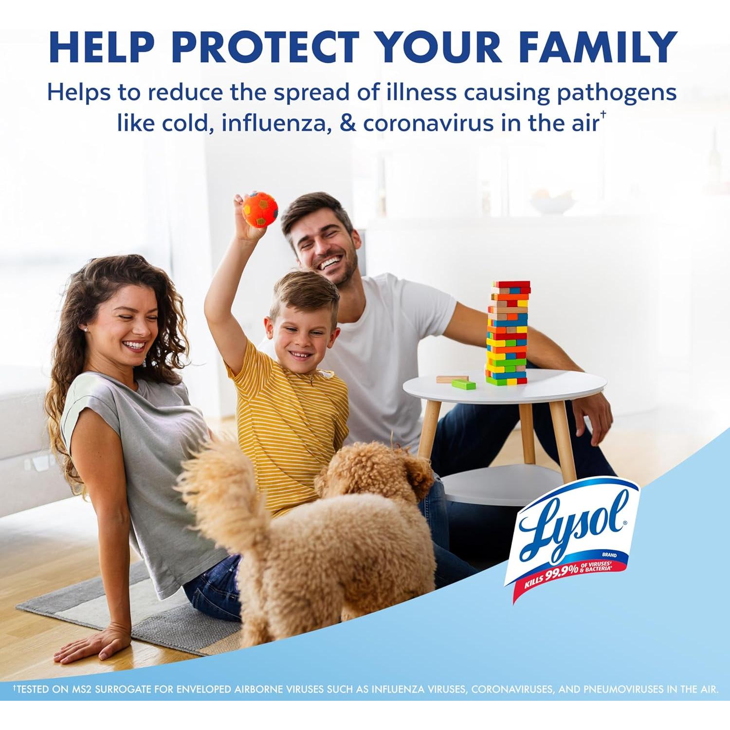 Spray Desinfectante de Aire Lysol 10 oz Flor de Algodón Pack 3