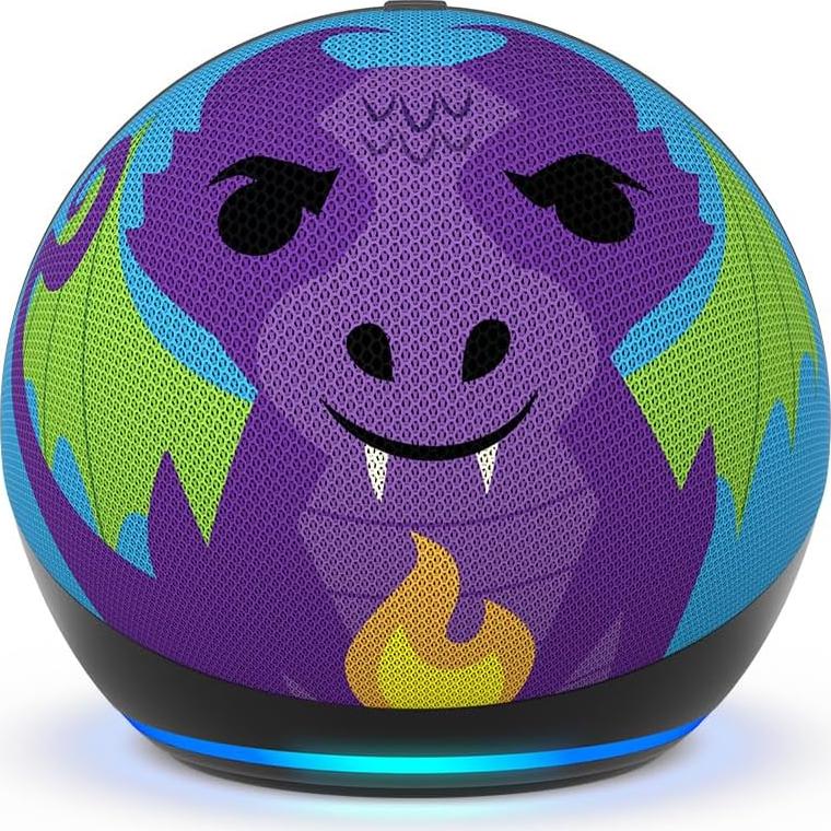 Amazon Echo Dot Kids with Alexa (newest model), Designed for kids, with parental controls, Includes 1 Year of Amazon Kids+, Dragon