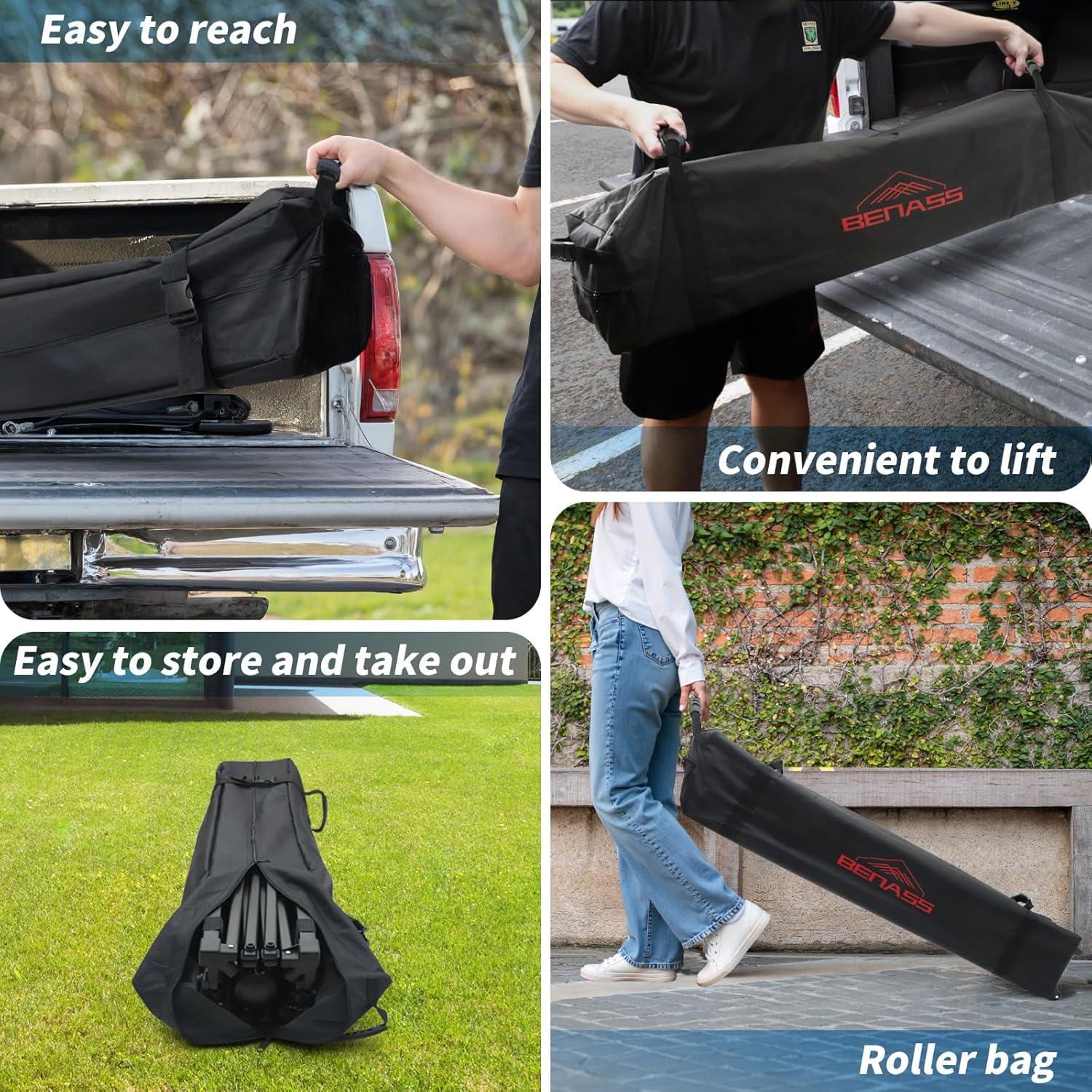 Toldo Plegable 2.44x2.44m Benass Caqui Impermeable