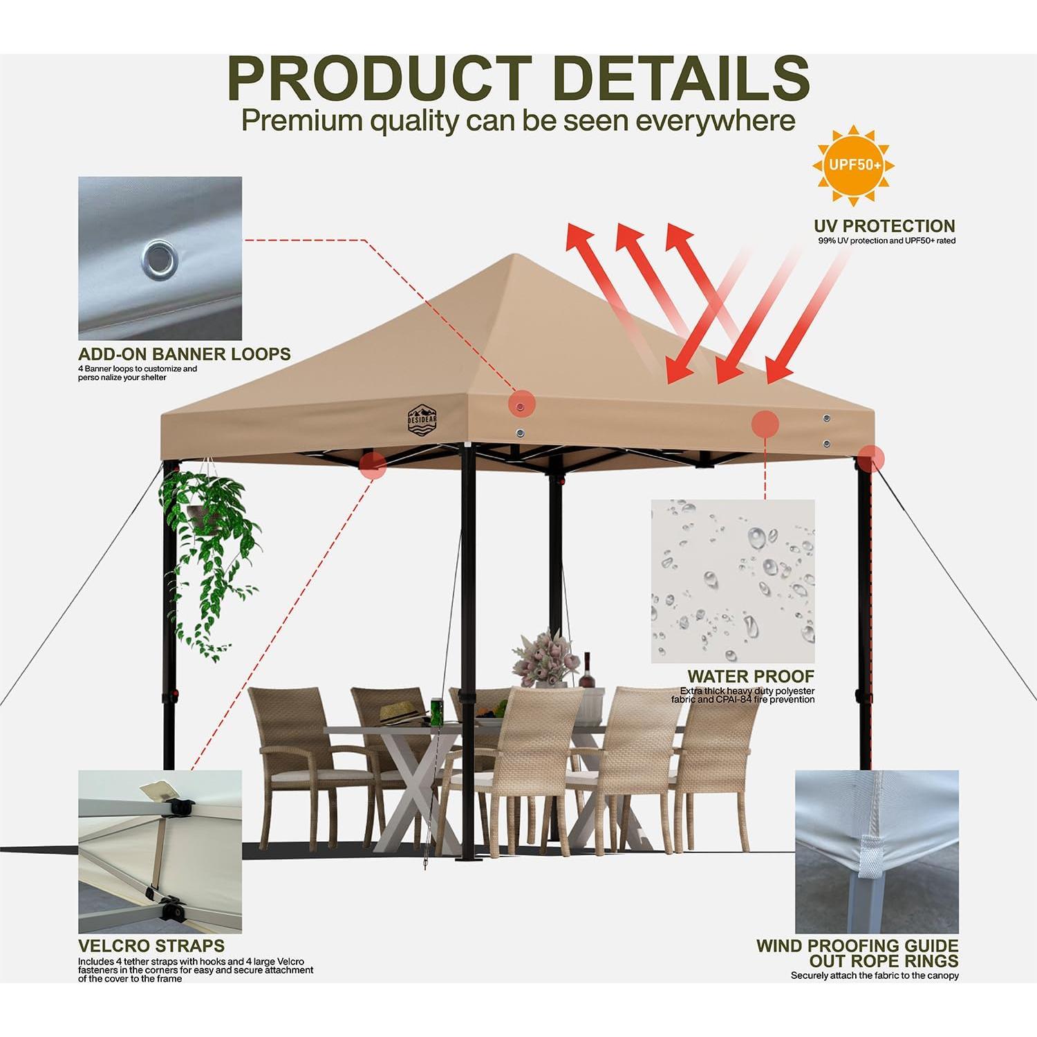 Cubierta de toldo 10x10 Morikoro Tela Oxford Impermeable