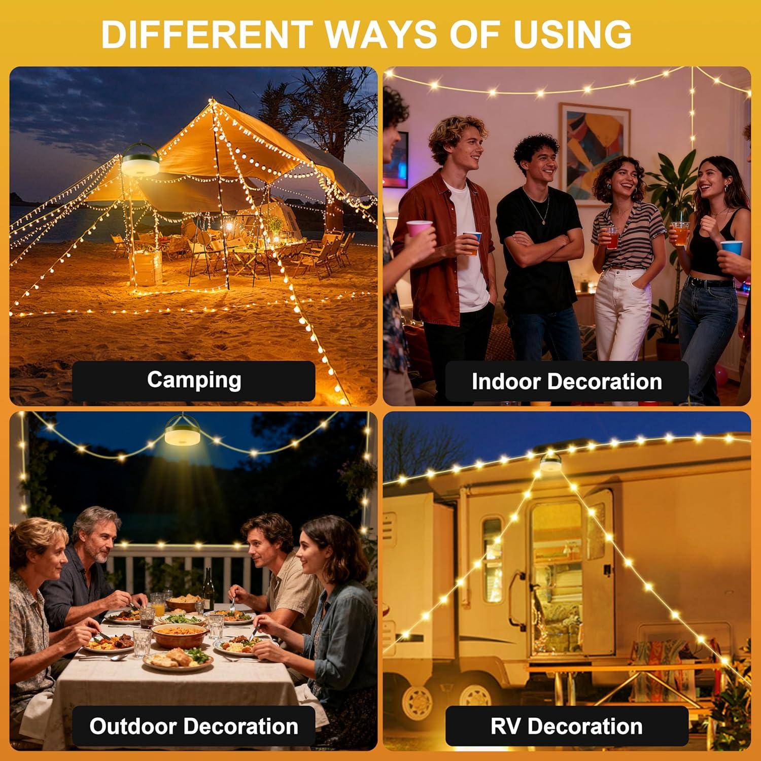 Luces de Camping Solares InkTrail 10M 8 Modos LED Portátil