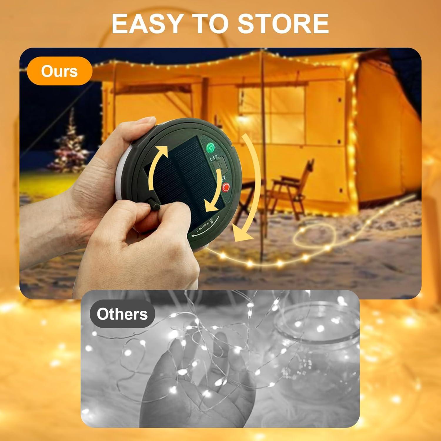 Luces de Camping Solares InkTrail 10M 8 Modos LED Portátil