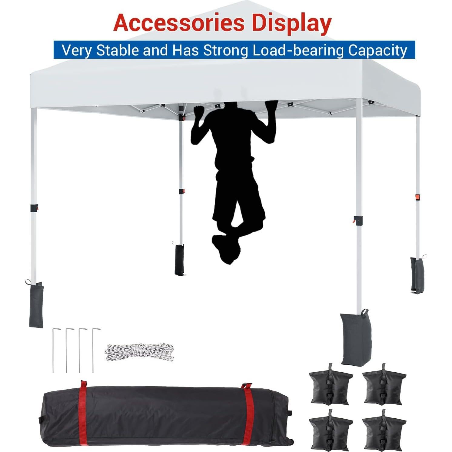 Carpa Plegable PeakPursuit 3x3m Blanca con Altura Ajustable