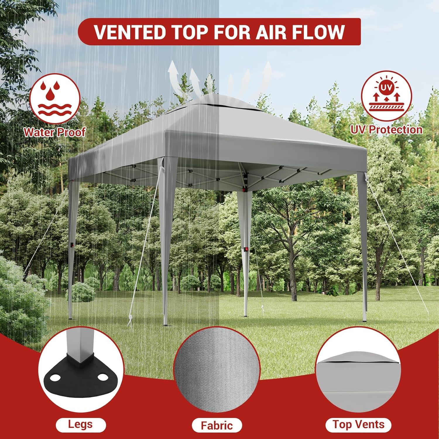 Carpa Plegable 3x3m Garvee con 1 Pared Lateral y Bolsa