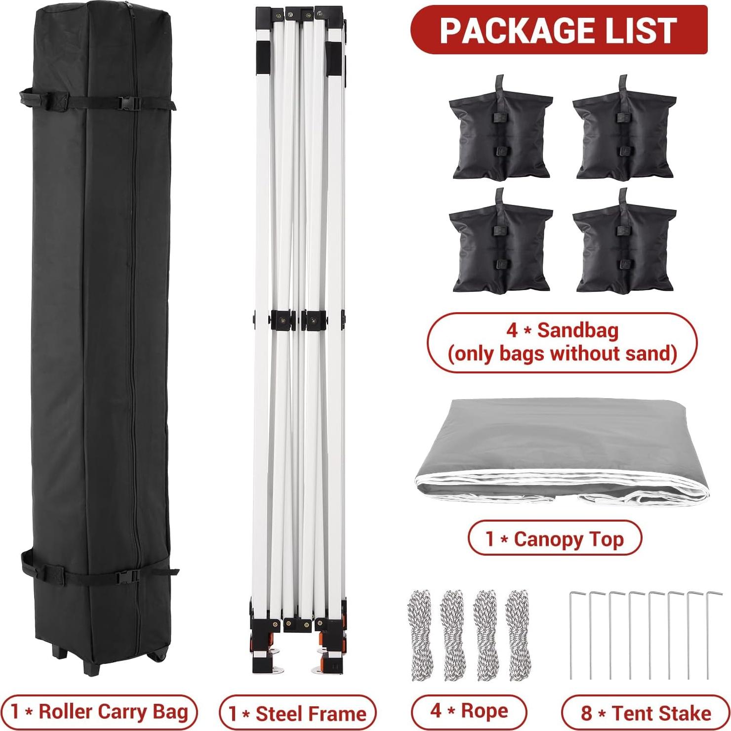 Carpa Plegable 3x3m Garvee con 1 Pared Lateral y Bolsa