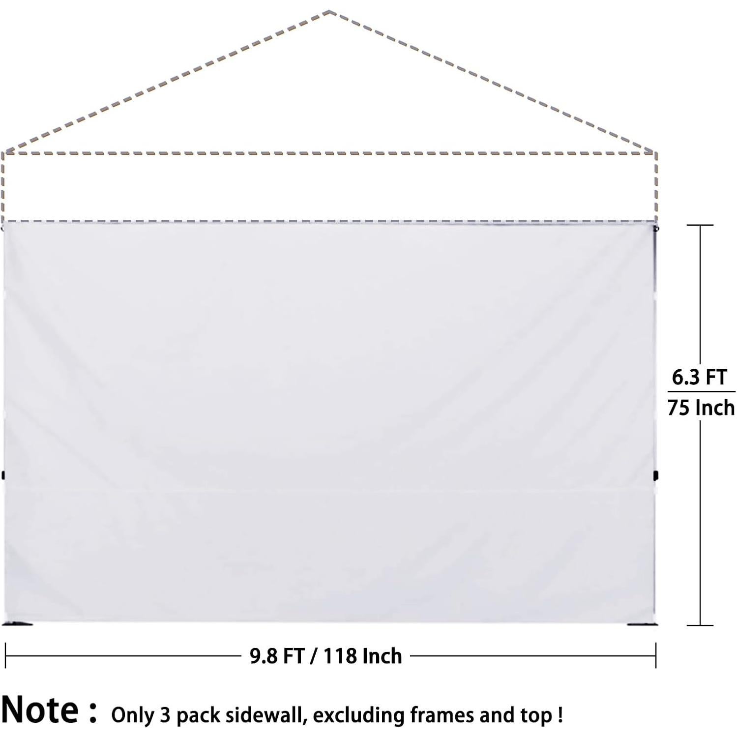 Pared Lateral Impermeable ZONGTI 3Pack 299.72x190.5cm Blanco