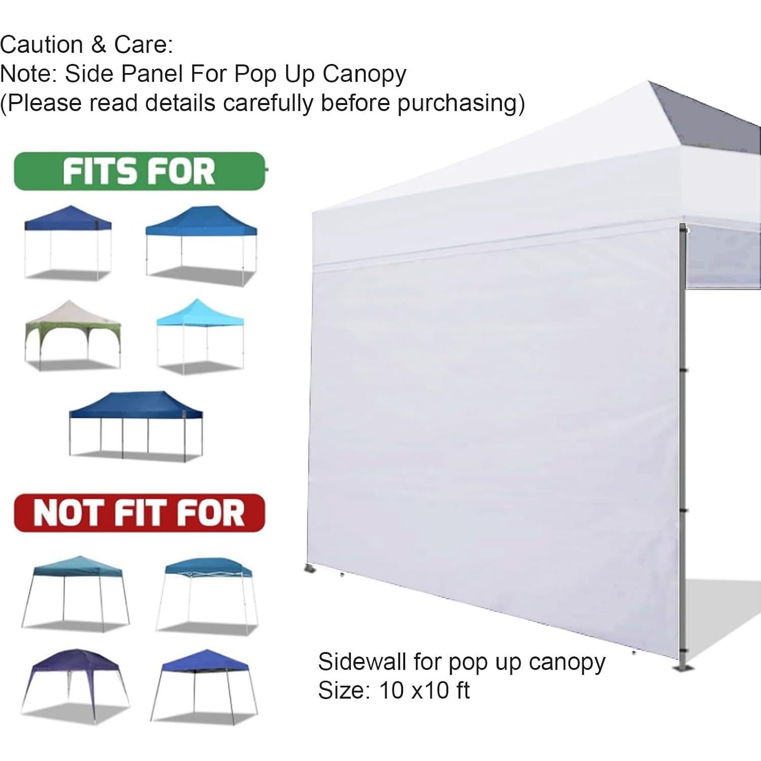 Pared Lateral Impermeable ZONGTI 3Pack 299.72x190.5cm Blanco