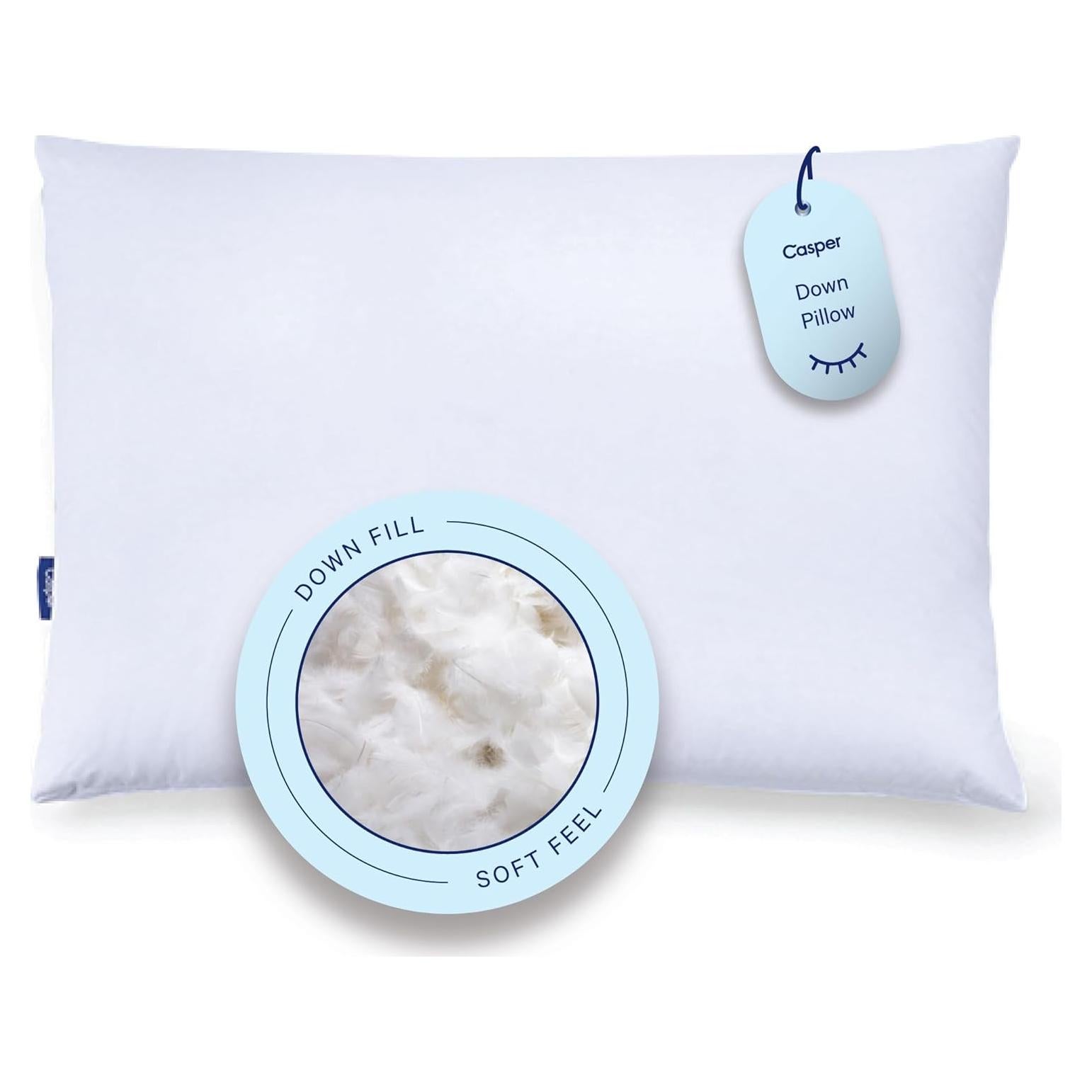 Almohada de Plumas Down Casper Estándar Blanca 0.86 kg