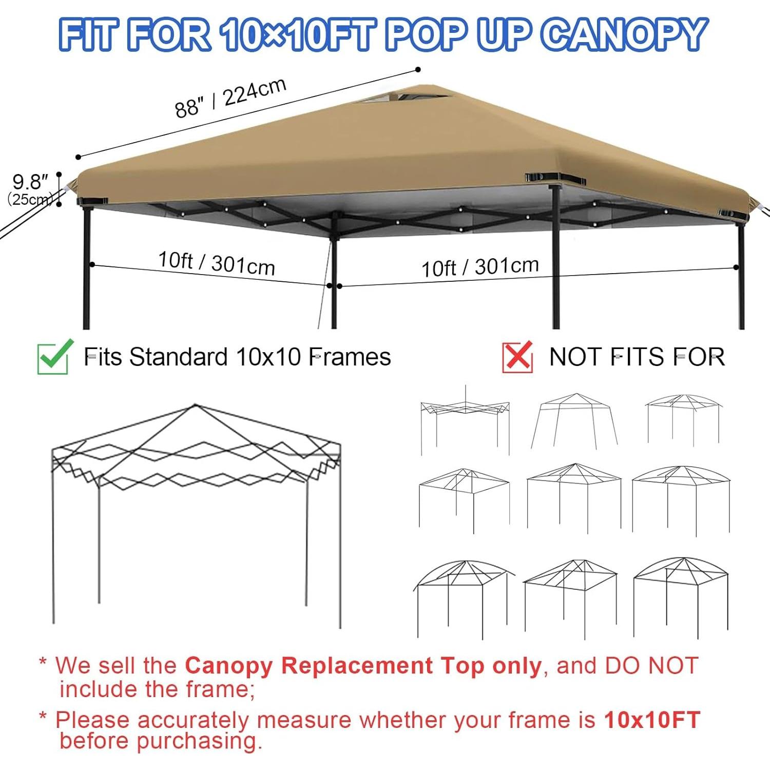 Cubierta de Reemplazo 10x10 VIDUTC Impermeable UV Azul