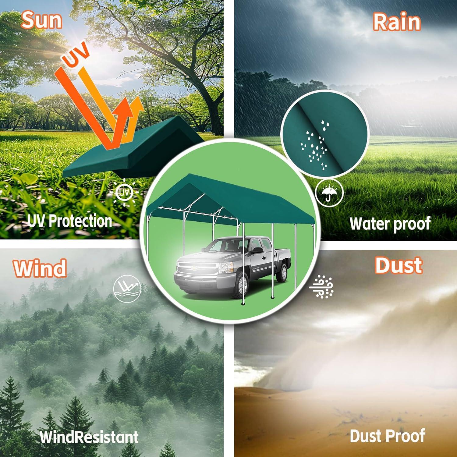 Cubierta de Carpa Impermeable TGEHAP 10x20 Verde PE
