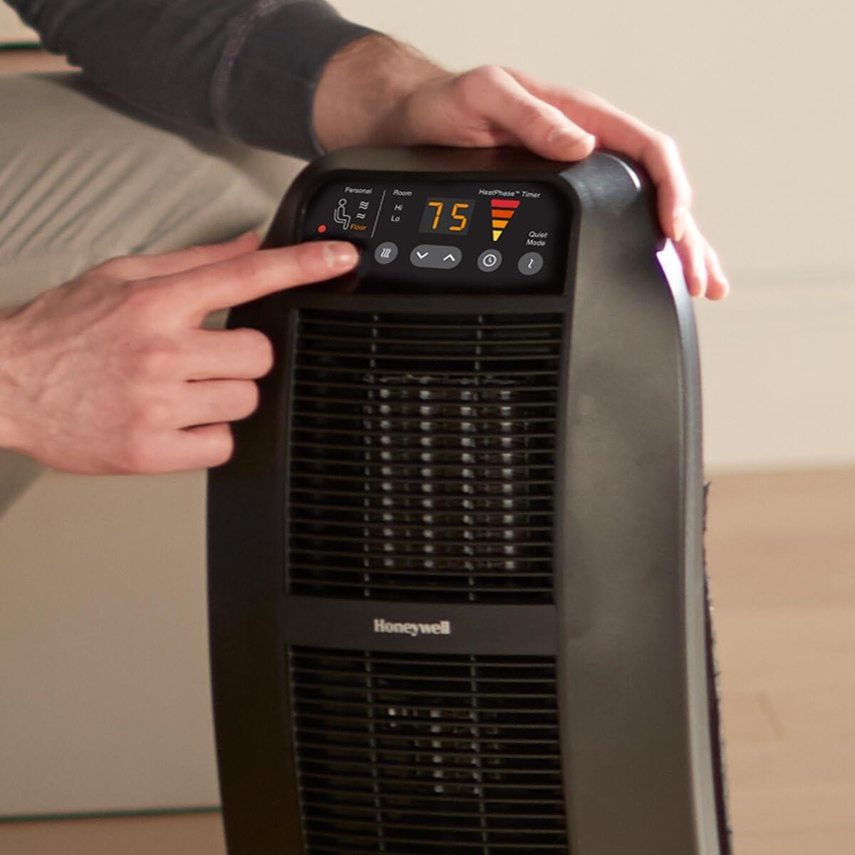 Calentador Cerámico Honeywell HeatGenius HCE840B, 2.63kg, Negro