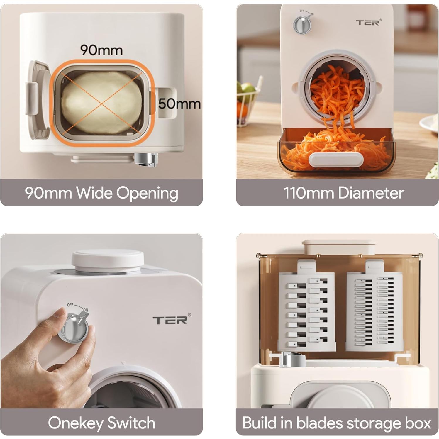 Rallador Eléctrico TER 5 en 1 con 5 Cuchillas Inoxidable