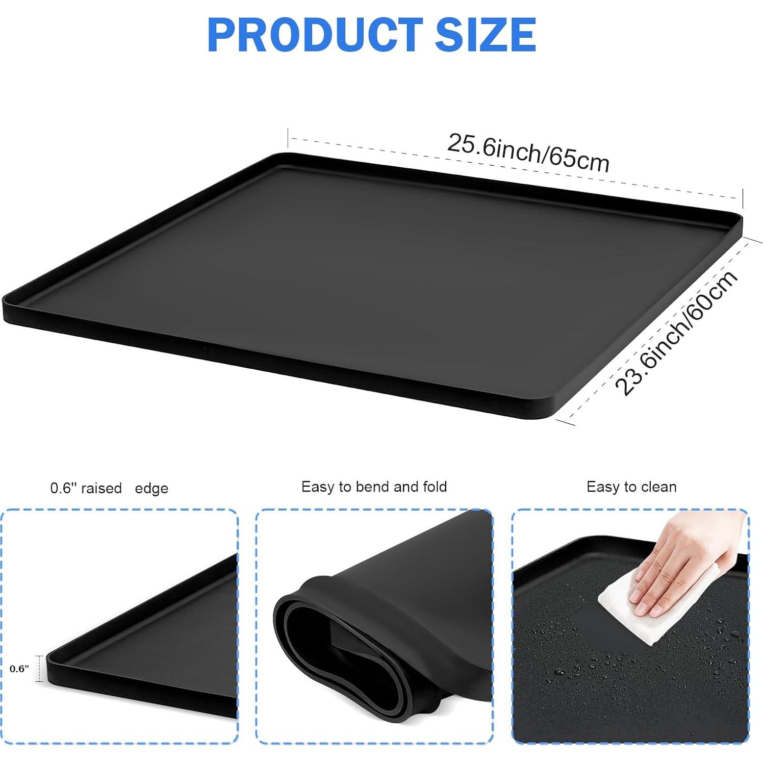 Alfombrilla de Silicona Negra para Mini Nevera 65x60cm