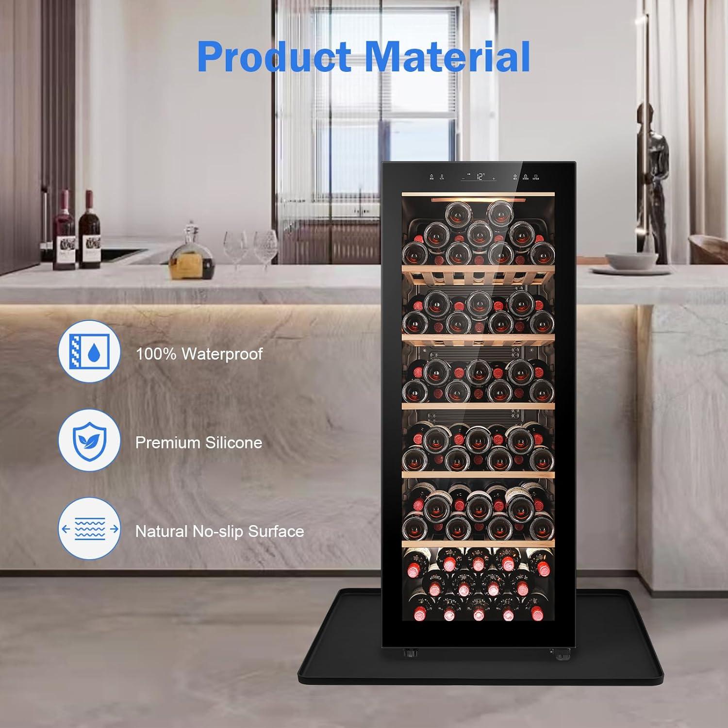 Alfombrilla de Silicona Negra para Mini Nevera 65x60cm