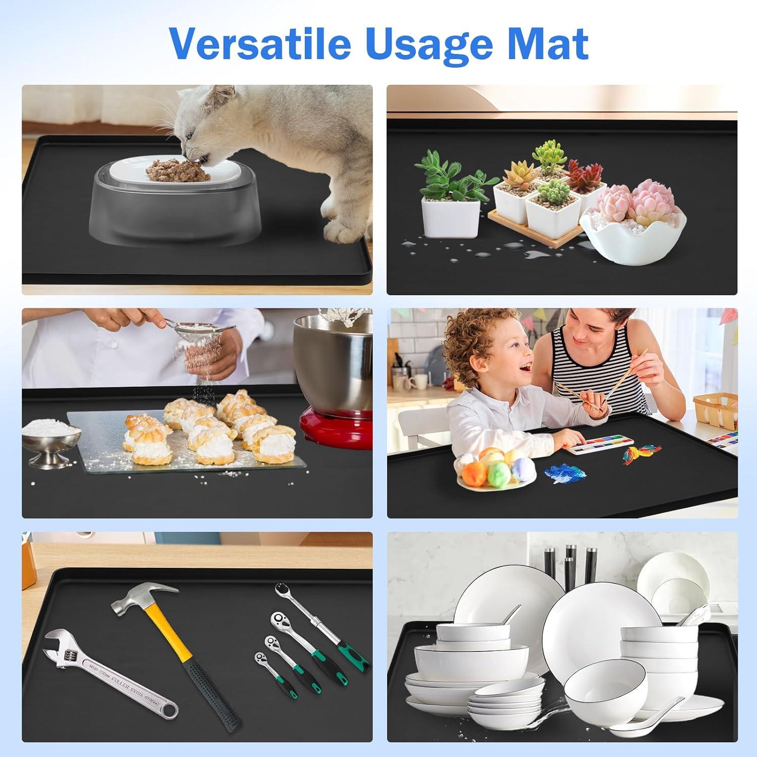 Alfombrilla de Silicona Negra para Mini Nevera 65x60cm