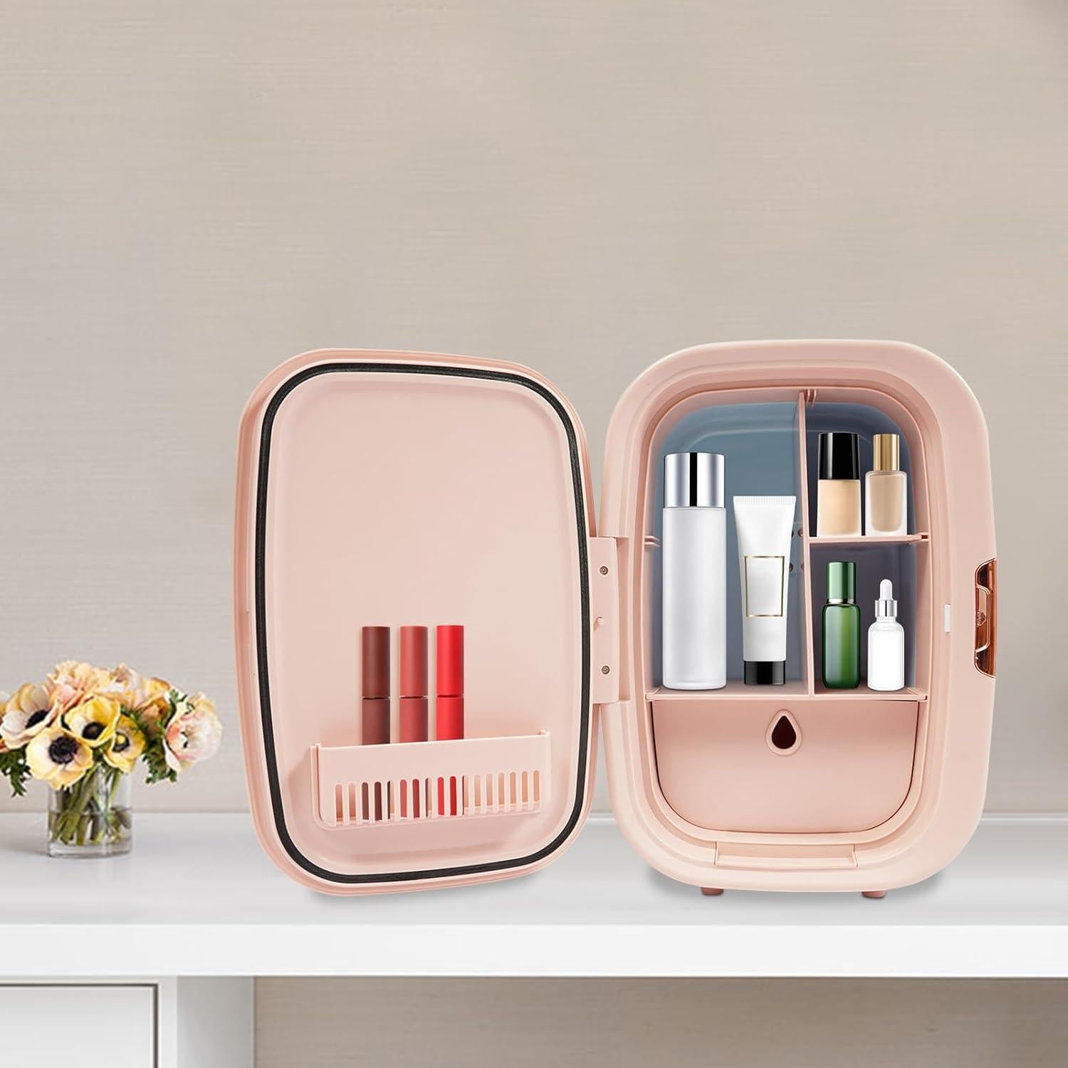 Nevera Cosmética Ginelm CR0214-BA-3 12L Rosa Portátil