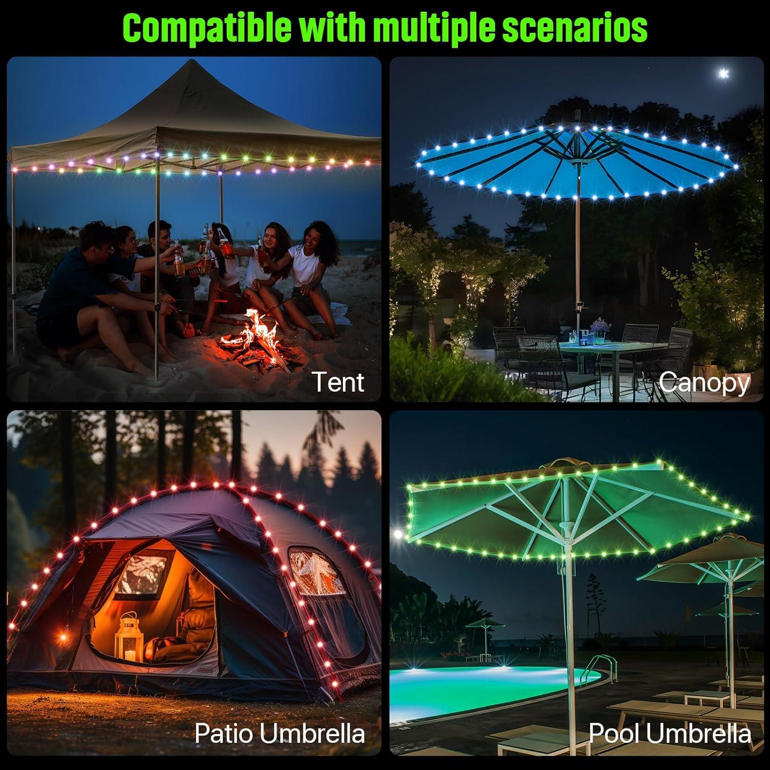 Luces de Cadena LED Waybelive 12 m, 16 Colores, Impermeable