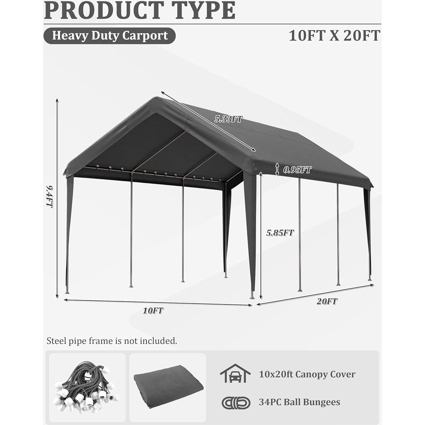 Cubierta de Reemplazo para Carpa Snubbull 10x6 m Impermeable