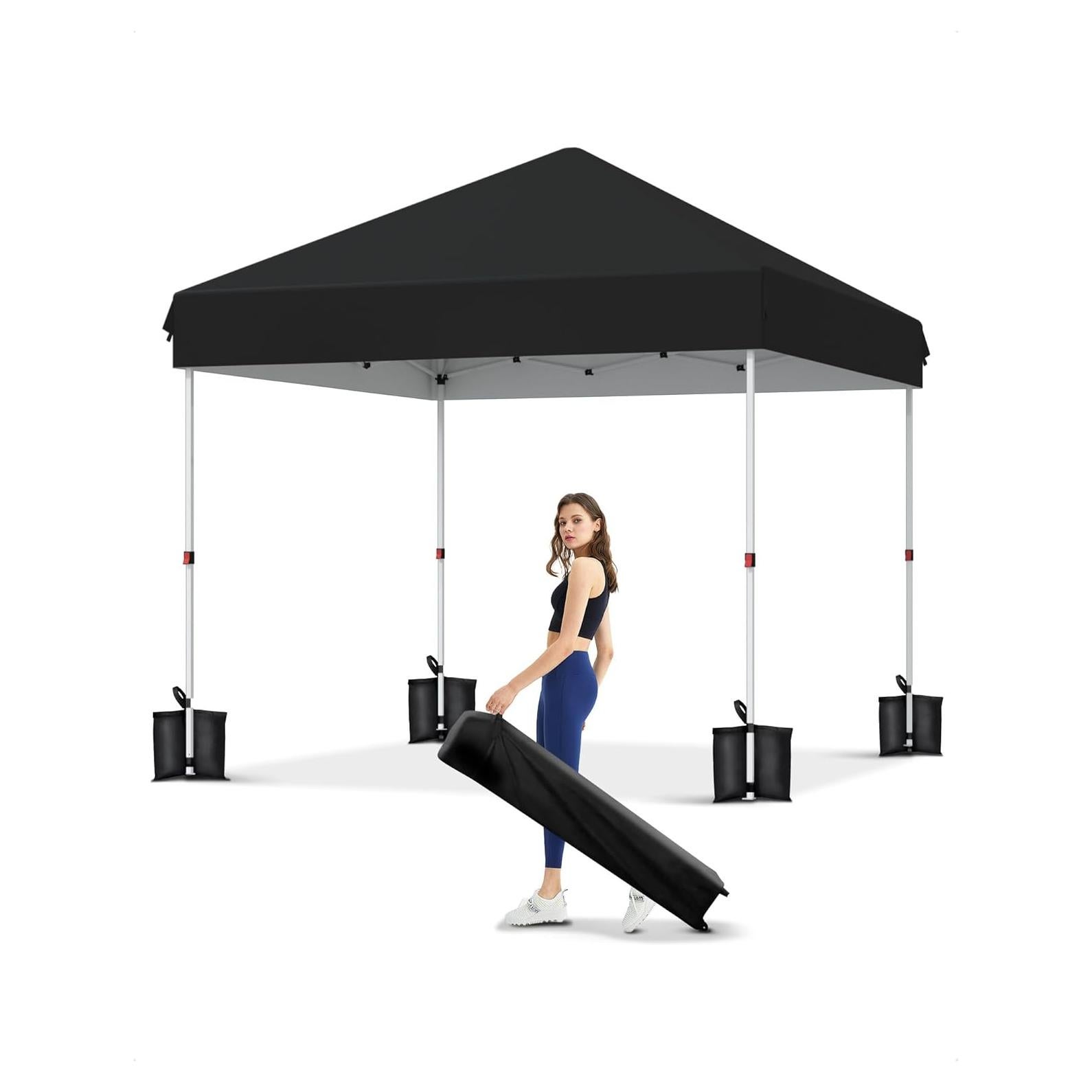 Carpa Pop-Up VORTEXTOVE 3.05x3.05m Impermeable Ajustable Negra