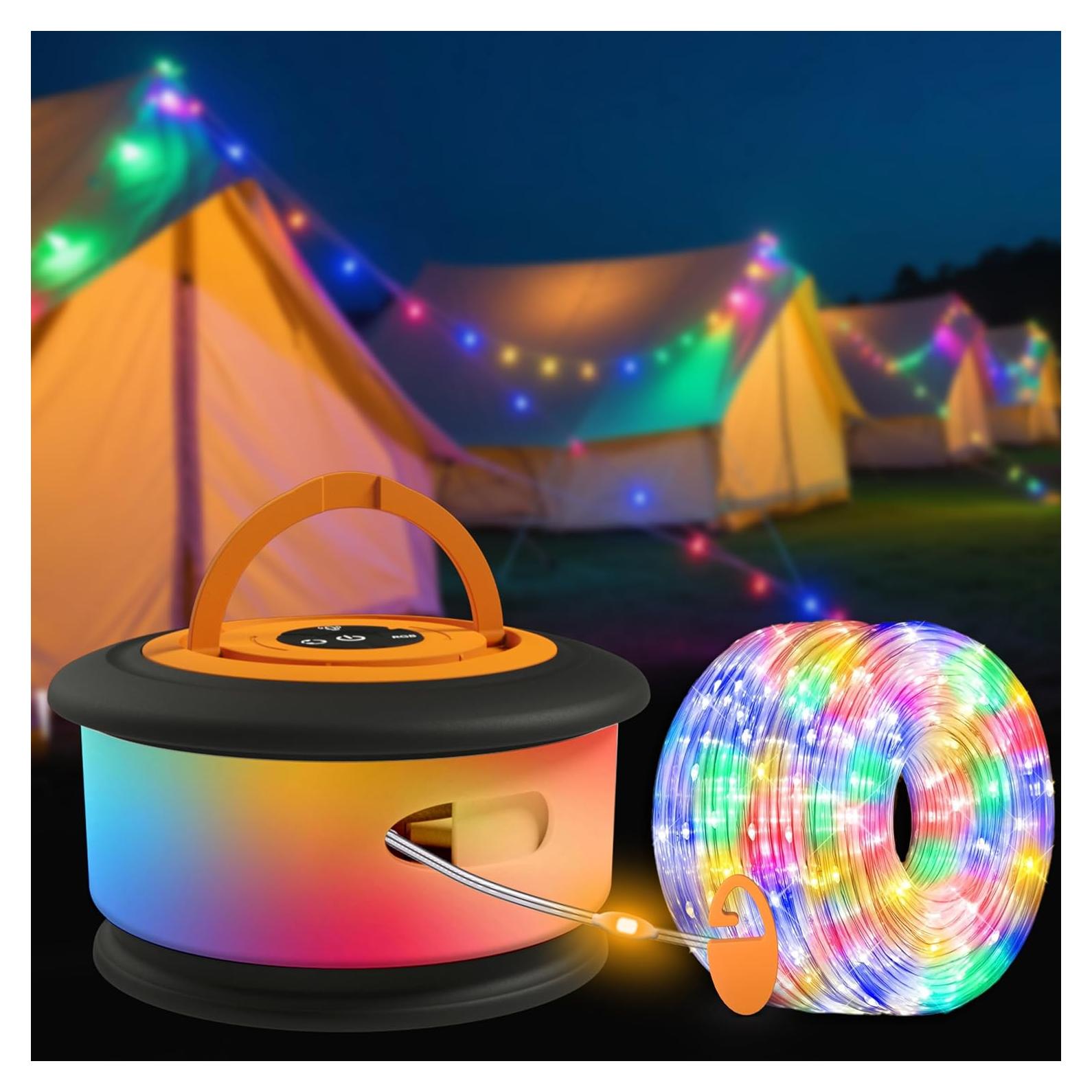 Luces de Camping ROFGYN 10m RGB Recargables 19 Modos