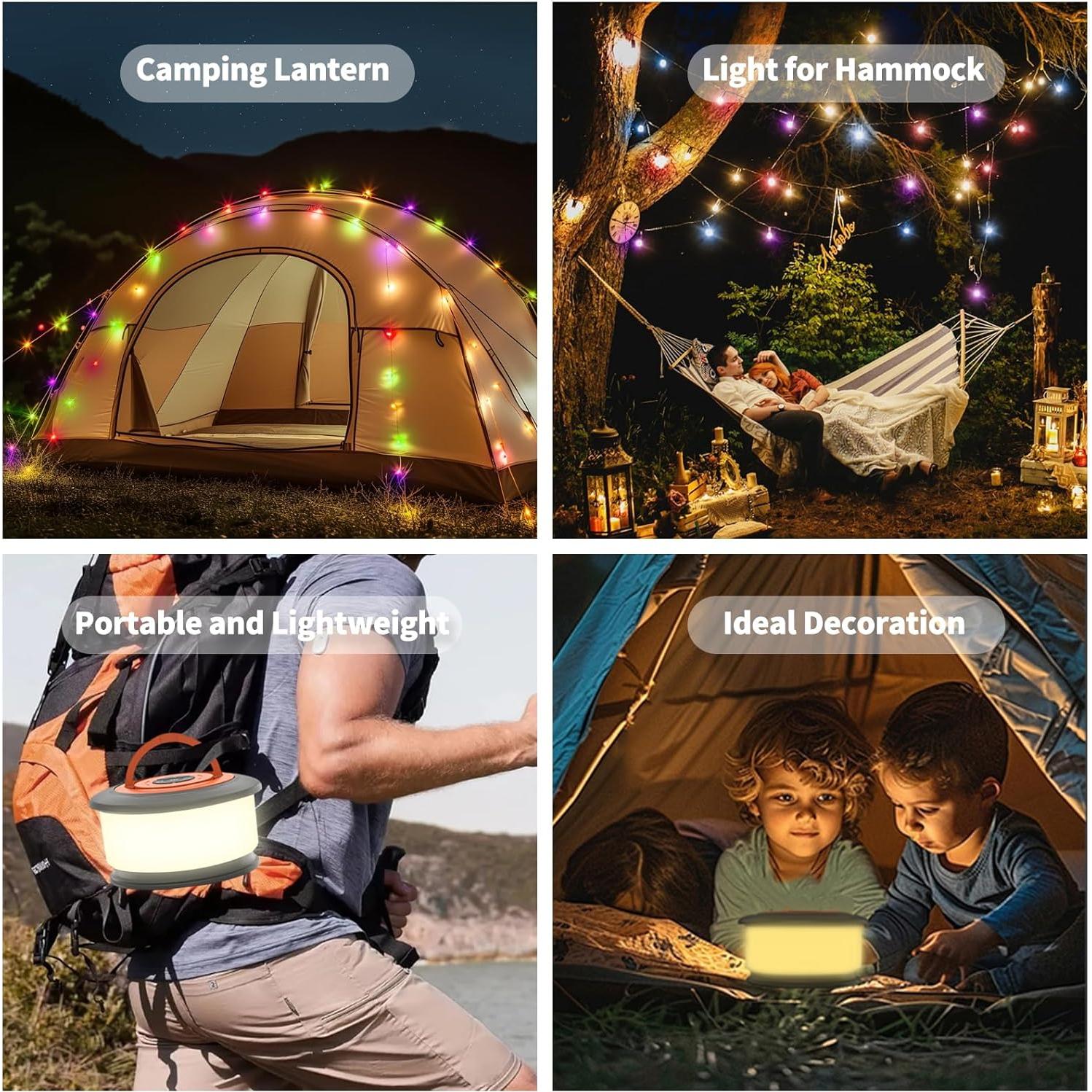 Luces de Camping ROFGYN 10m RGB Recargables 19 Modos