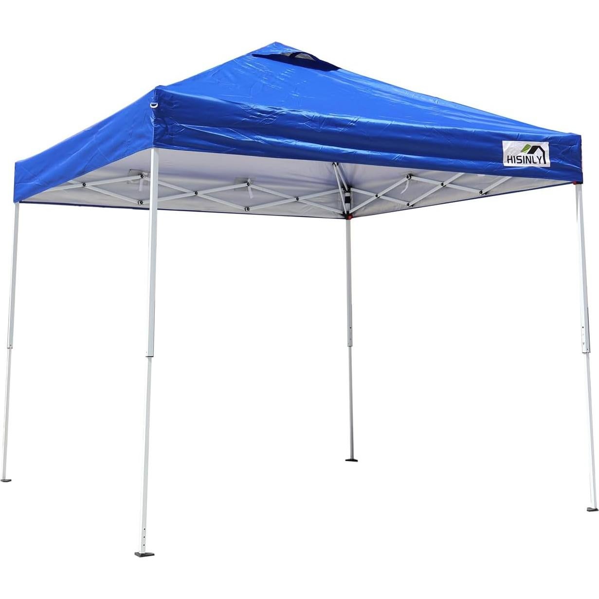 Carpa Pop Up Hisinly 2.44x2.44m Impermeable Azul con 3 Paredes
